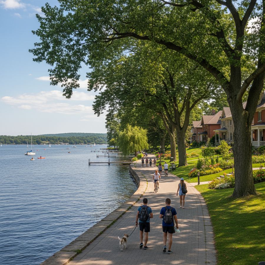 Kempenfelt Bay waterfront in Barrie, Ontario