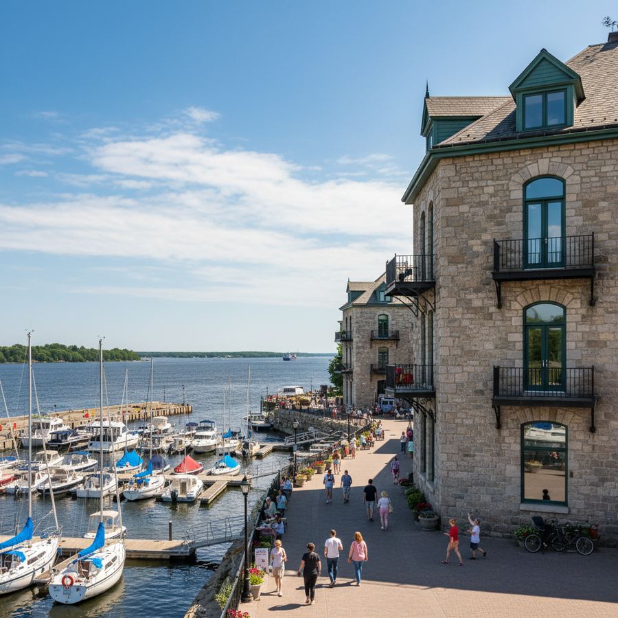 Brockville waterfront along the St. Lawrence River