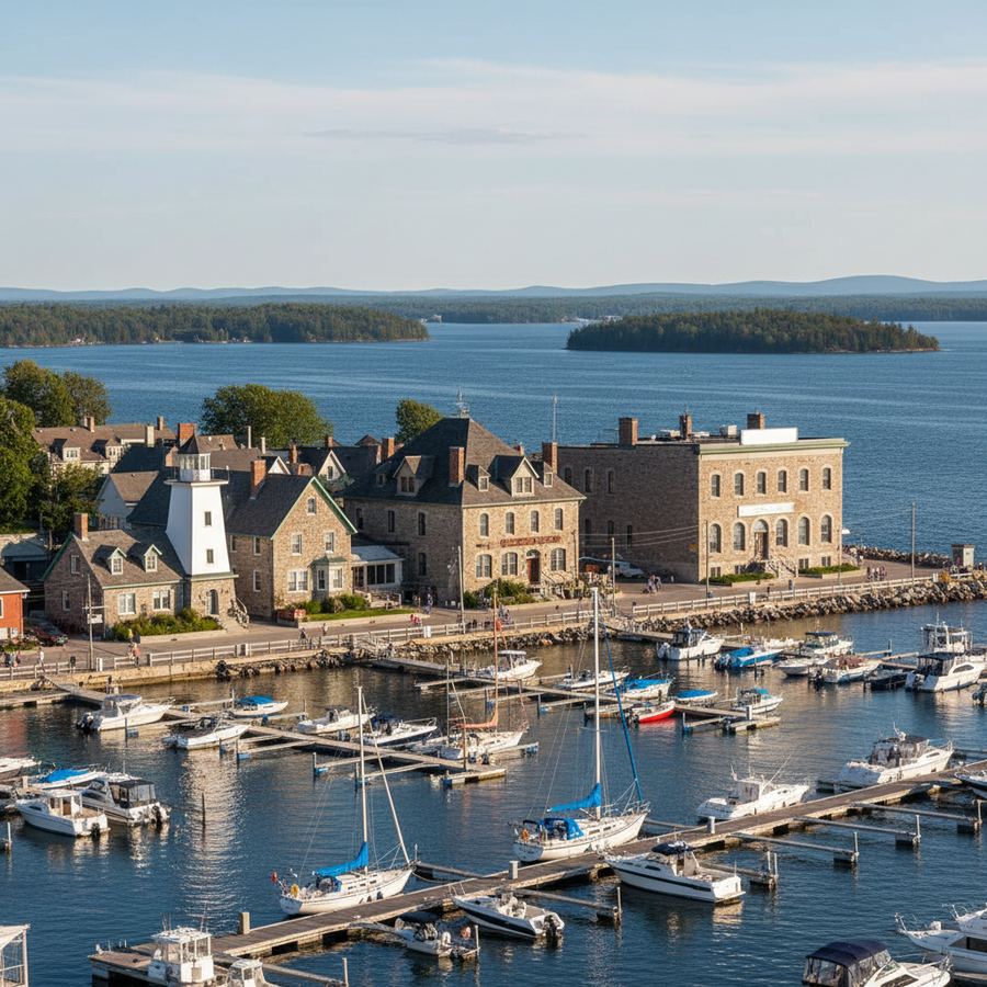 Midland harbour and waterfront on Georgian Bay