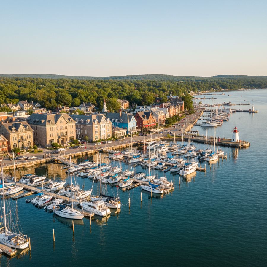 Penetanguishene harbour and marina on Georgian Bay