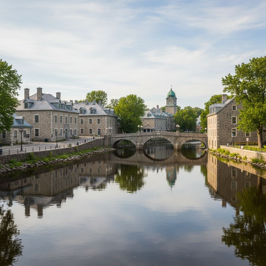 Tay River running through downtown Perth, Ontario
